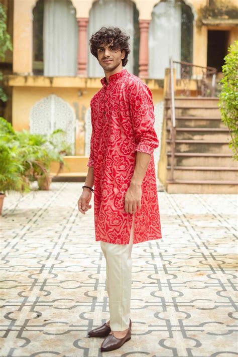 The Grey Palm Tree Printed Shirt For Men With Thread Work – Shasak