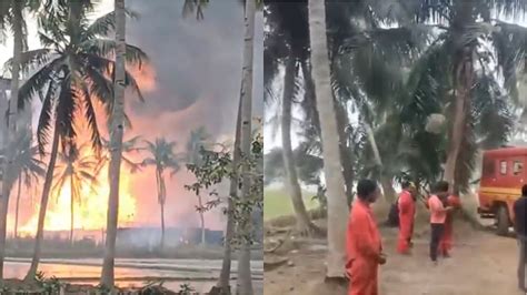 Gas Leak, Fire At ONGC Oil Well In Andhra Pradesh’s Malkipuram Mandal ...