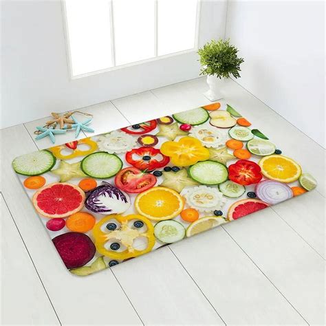 Home Floor Mat Fruits Printed Kitchen Rug Door Mats Kitchen Carpets ...
