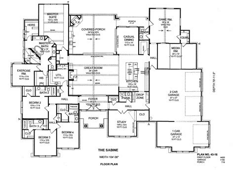 four-bedroom ranch house plan - Plan 2207
