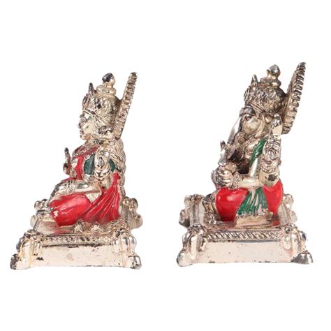Copper Laxmi Ganesh Murti Pair Color And Silver Finish