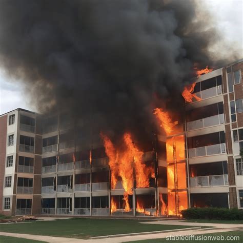 Student Residency Building on Fire | Stable Diffusion Online