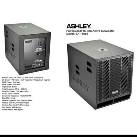 Jual SPEAKER SUBWOOFER ACTIVE ASHLEY SA-15 NEO 15 INCH Subwoofer aktif ...
