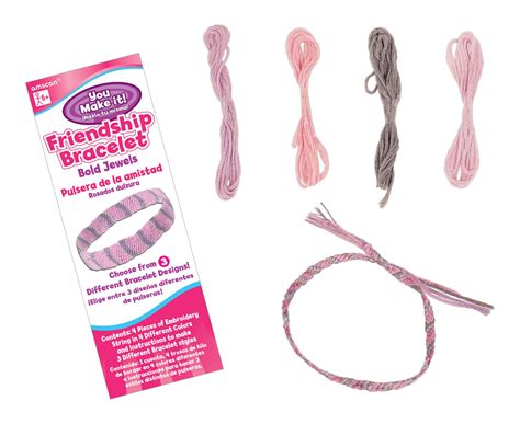 DIY Customizable Friendship Bracelet Kits, Pastel Pink, 12-pk for Arts ...