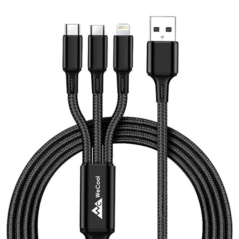Wecool Nylon Braided 3 in 1 charging cable | Fast charging USB Cable ...