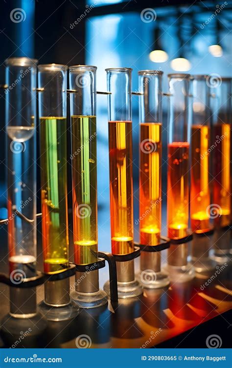 Analysing Glass Test Tubes Samples in a Science Laboratory Stock ...