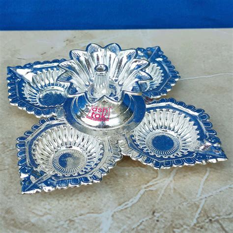Exquisite German Silver Diya Online | Buy German Silver Deepam – Ashtok