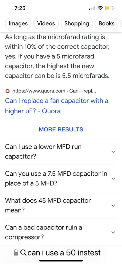Can I replace a 45/5 cap with a 50/5 cap? : r/hvacadvice