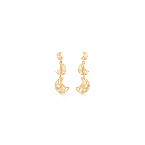 Moonlit Mesh Drops & Dangler Gold Earring – PNG Jewellers