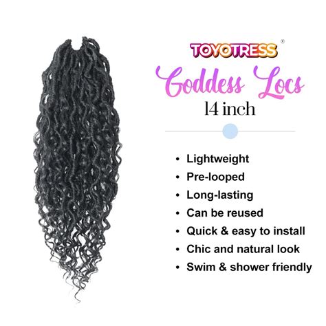 Buy Toyotress Goddess Locs Crochet Hair - 14 Inch 6 Packs Natural Black ...