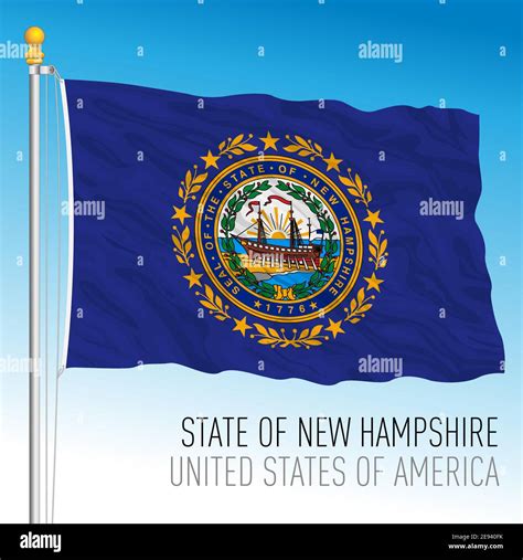New Hampshire federal state flag, United States, vector illustration ...