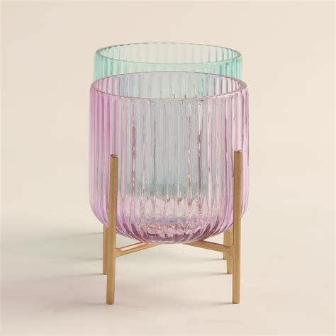 Buy Moksha Set of 2 Glass Votive Holders with Metal Stand from Home ...