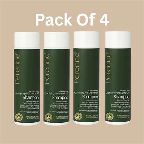 Pack Of 4 Sulphate Free Clarifying Anti Dandruff Shampoo (250ml x 4 ...