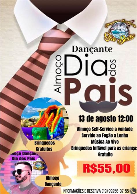 ALMOÇO DIA DOS PAIS COM BRINQUEDOS INFLÁVEL E MÚSICA AO VIVO DANÇANTE ...