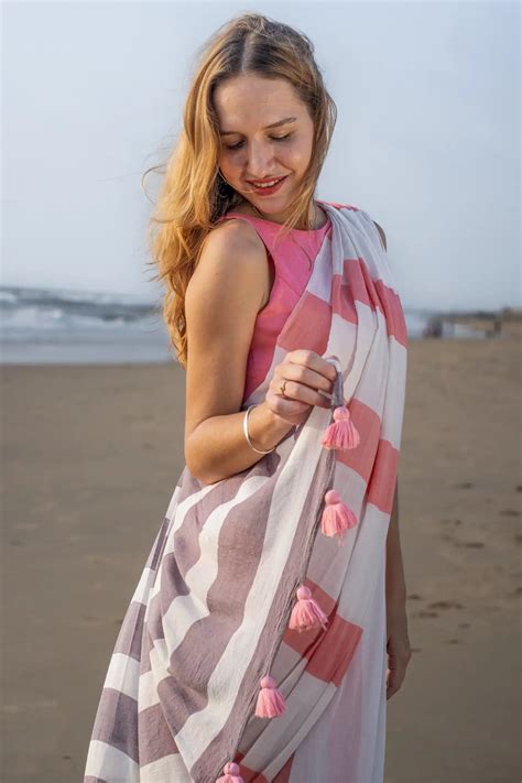 Soft Shadows Stripe Saree | Bamboo Cotton Saree | I Love Sarees - I ...