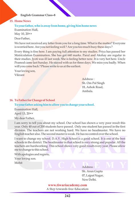 Image result for Letter-Writing Class 8