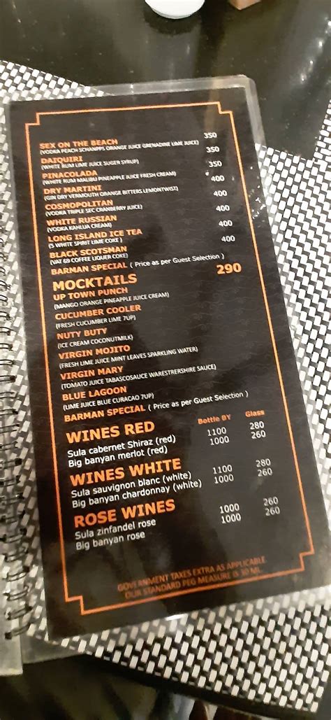 Menu at UPTOWN- Multi Cuisine Restaurant - Pub - Sports Bar, Candolim