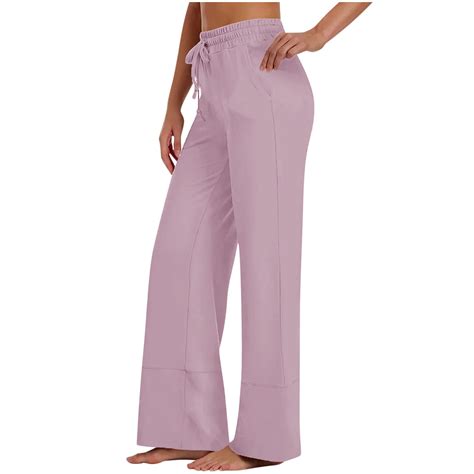 Women Casual Straight Leg Slacks Slimming Yoga Pants Long High Waist ...