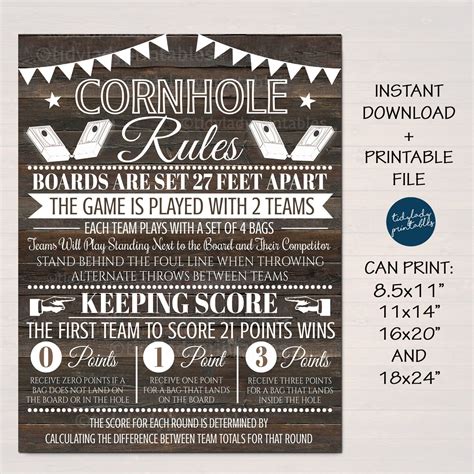 Cornhole rules printable – Artofit