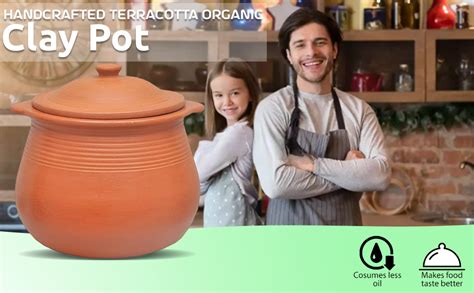 Buy Platt Happy Earth 2.5L Handcrafted Unglazed Terracotta Organic Clay ...