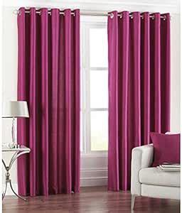 Buy Galaxy Decorations Set of 2 Curtains Plain Eyelet Type Window - 5x4 ...
