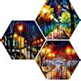 SAF Set of 3 Hexagon Couple Watercolor MDF Board UV Textured Painting ...