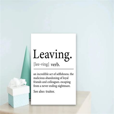 1 Pc Funny Going Away Card for Coworker Boss, Leaving Definition Card ...