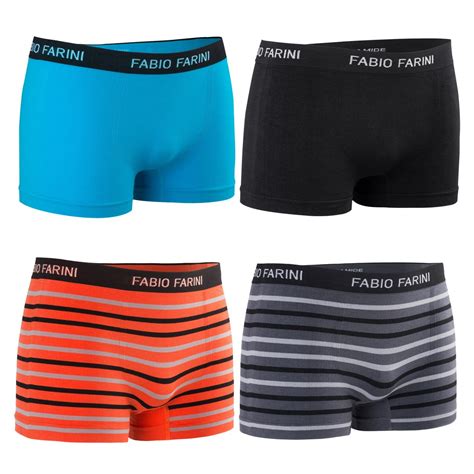 Buy Fabio Farini 4er Pack Boxershort Underwear Seamless in Nine Trendy ...