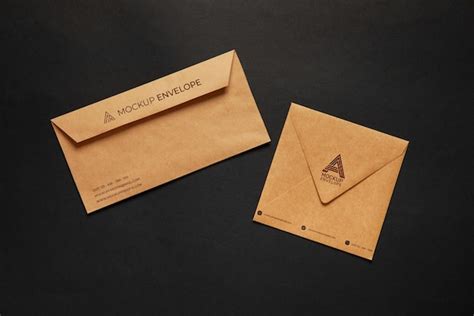 Układ kopert z papieru pakowego na płasko | Plik PSD Premium