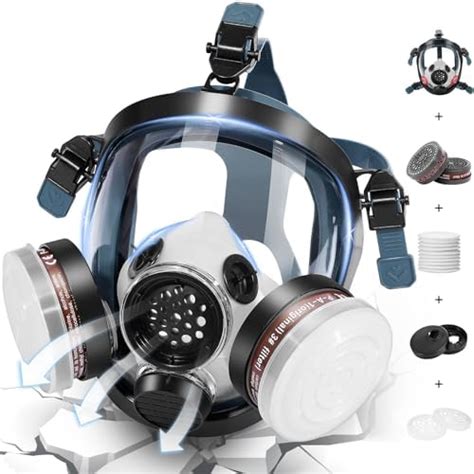 Gas Mask, Gas Masks Survival Nuclear and Chemical - Reusable Full Face ...