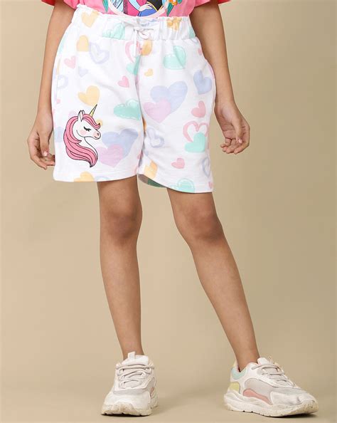 Unicorns Printed Regular Fit Shorts For Girls – Kidsville