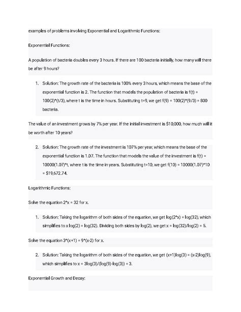 Exponential Problems Examples 的图像结果