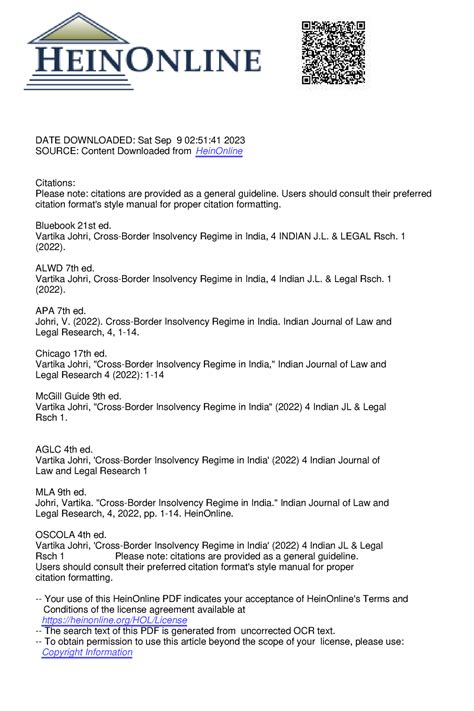 4Issue 3Indian JLLegal Rsch 1 - DATE DOWNLOADED: Sat Sep 9 02:51:41 ...