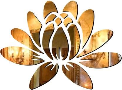 Sticker Hub 8 cm Acrylic 3D Beautiful Lotus Flower Acrylic Mirror Wall ...