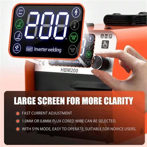 HITBOX 200A 220V Mini MIG Welder Flux Core Welder MIG ARC 3 In 1 ...