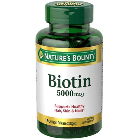 Nature's Bounty, Biotin, 5000 mcg, 150 Rapid Release Softgels – CareSoul