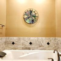 Buy Modern Stain Glass Clock Skeleton Wall Clock Hand Paint Glass Clock ...