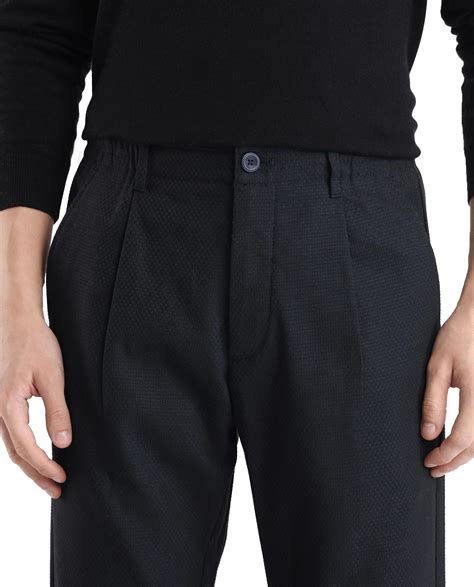 Rare Rabbit Men's Tula Navy Cotton Plain Relaxed Fit Trouser