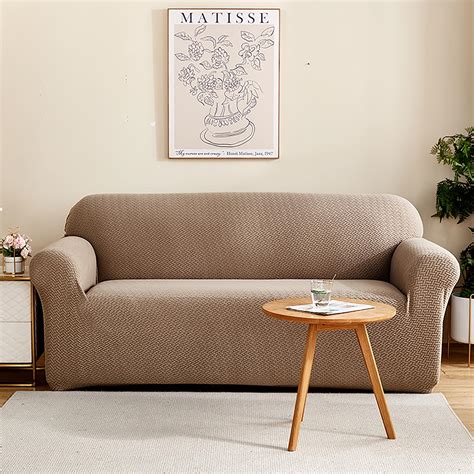 Universal Jacquard Leaf Texture Fabric Sofa Cover (Beige) – House of quirk