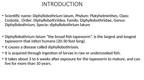 Geographical Distribution Of Diphyllobothrium Latum: Global Trends