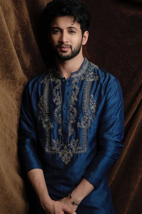 BLUE JARI NACK PURE GAJI SILK EMBROIDERED KURTA WITH PAJAMA SET