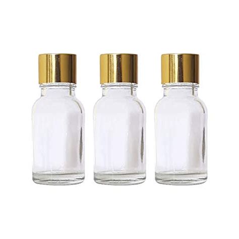 Zenvista Meditech 15ml Transparent Glass Bottle with Airtight Golden ...