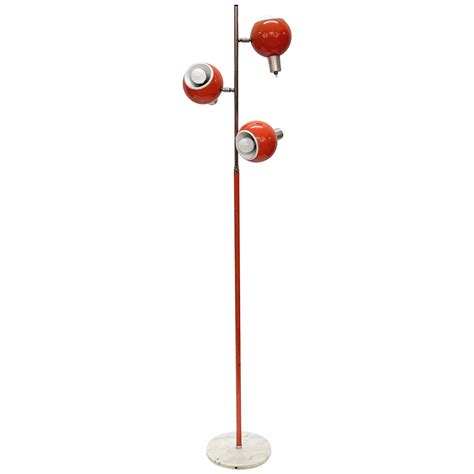 Midcentury Space Age Lacquered Orange Aluminium Luci Italia Floor Lamp ...