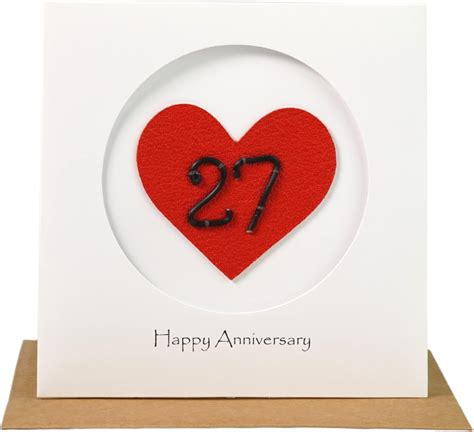 27th Wedding Anniversary Card For Her Him, Handmade India | Ubuy