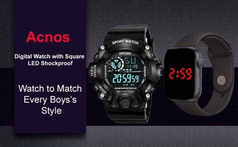 Acnos Polyurethane Premium Brand-A Digital Watch With Square Led ...