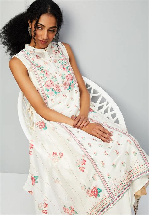 Buy Women Printed Waist Tie-Up Layered Kurta Online at just Rs. 1699.0 ...