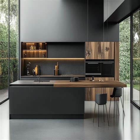 Contemporary Modular Grey And Champagne-Toned Parallel Kitchen Design ...