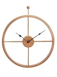 Buy INDIANA CRAFT Copper Iron Round Hand-Crafted Analog Wall Mounted ...