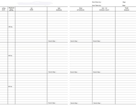 NABH Sister Handover Register | Nurse Handover Register | Over Book ...