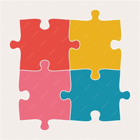 Premium Vector | Four connected jigsaw puzzle parts infographic ...